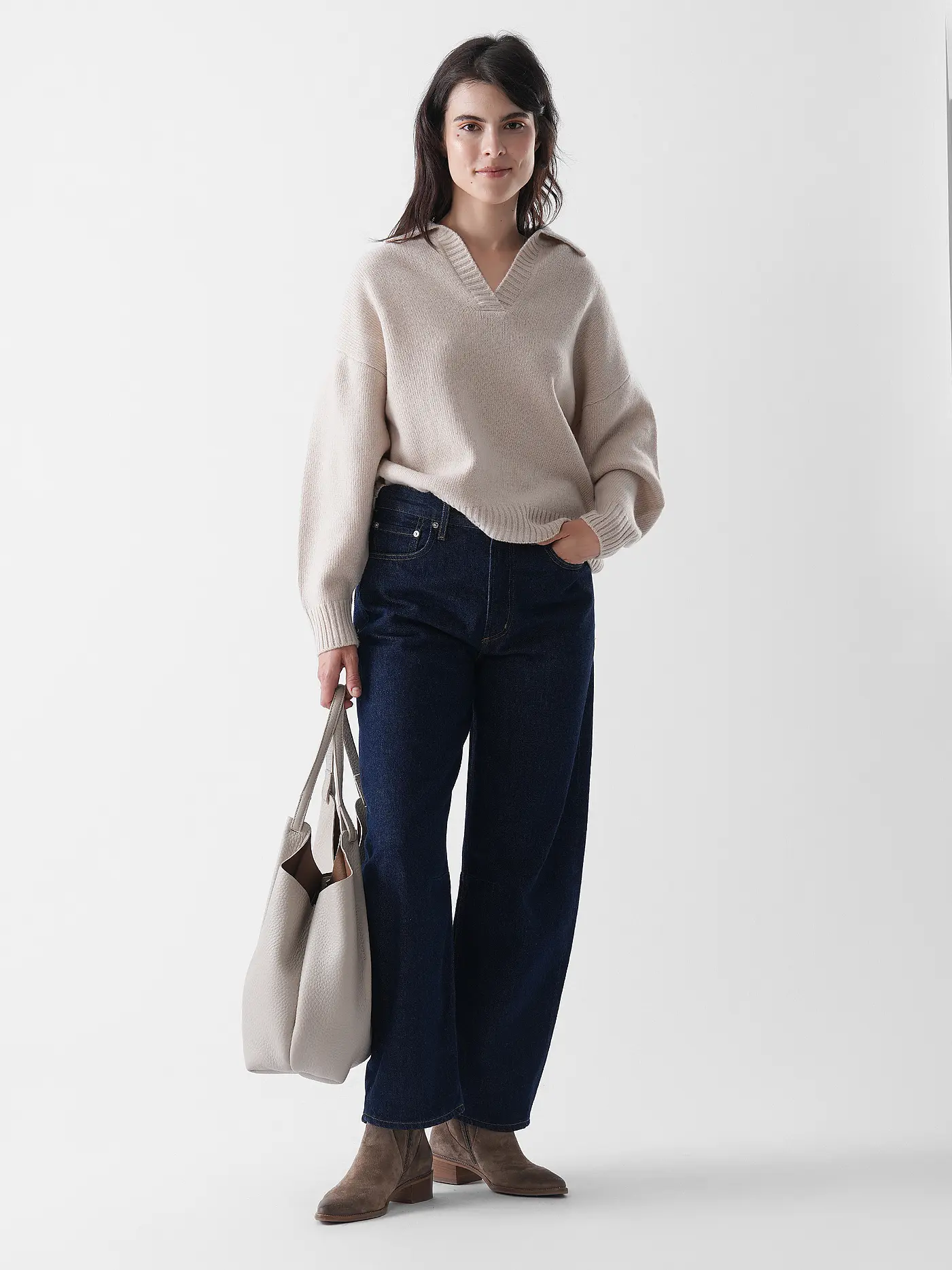 GIANNI CHIARINI | Ledertasche - Hobo Bag DUA | hellgrau